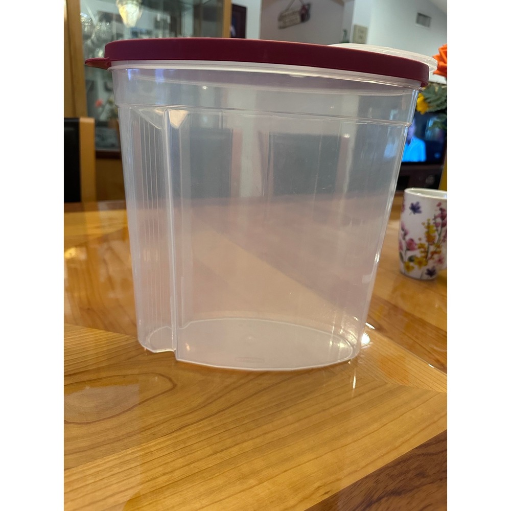 Tupperware Modular Mates Oval Container‎ Cranberry Red Lid Flip Top Spout 1615